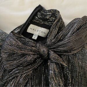 Halston Ophelia Lurex Chiffon Dress Size 6